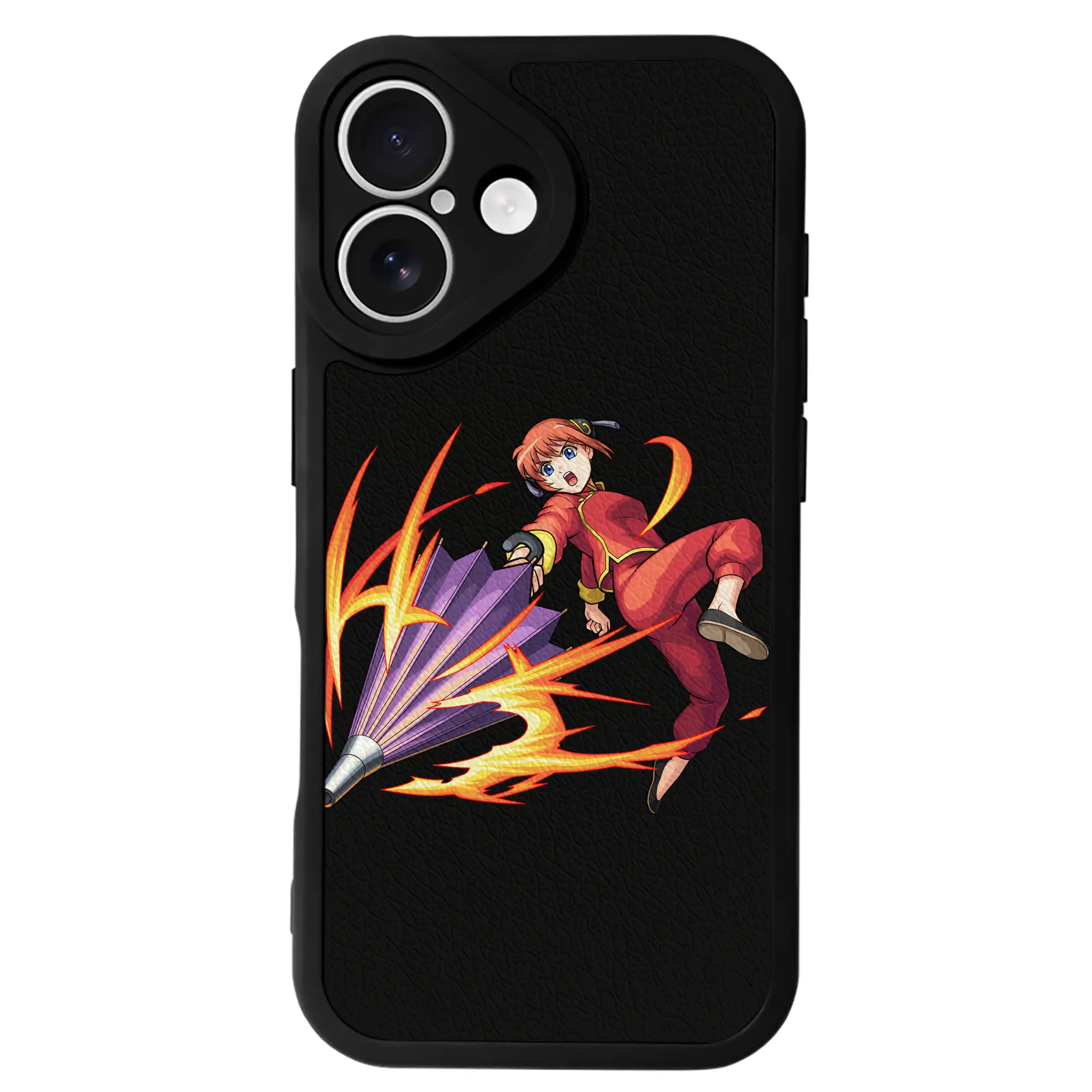 銀魂 グッズ 神楽 - IPhone 16シリーズ対応 ・ シリコンスマホケース ・ レザー調 ・ 高精度フィット ・ 耐衝撃 ・ ワイヤレス充電対応 ・ 精密カット